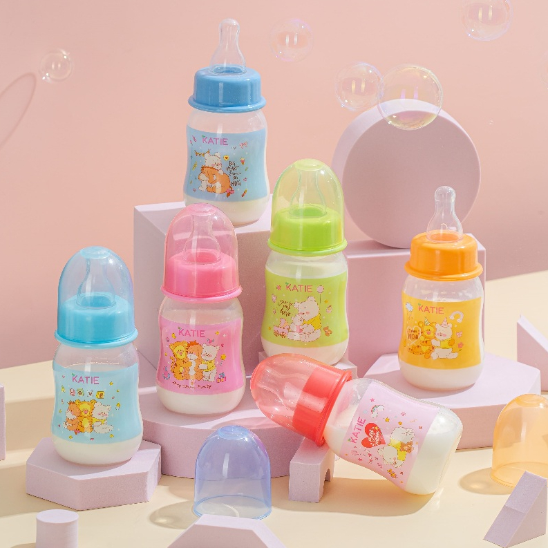 พร้อมส่ง! รุ่นใหม่ จุกไม่ดูดไม่ไหล KATIE (เคที่) ขวดนมเด็ก ขวดนมคอแคบ ขนาด 2, 4 และ 8oz.
