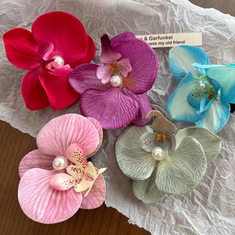 GSF-กิ๊ฟติดผม รูปดอกกล้วยไม้หลากสี น่ารัก พร้อมส่ง