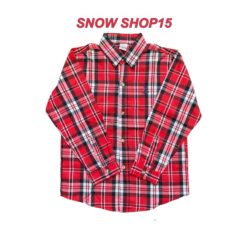 เสื้อลายสก็อตแขนยาวเด็กเล็กถึงเด็กโต