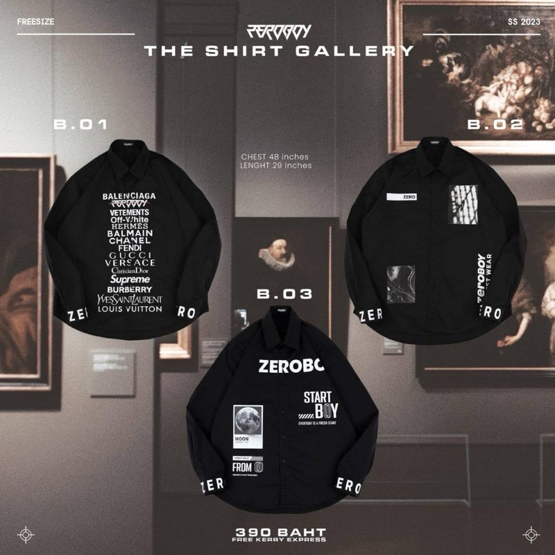 ZEROBOY - THE SHIRT GALLERY Black  " เสื้อเชิ้ตสีดำ "
