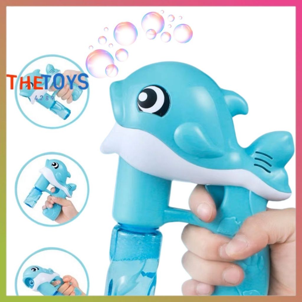 Thetoys4289【ส่งฟรี】ปืนเป่าฟอง (367A) มีเสียงมีไฟ ของเล่นเด็ก ปืนเป่าฟองสบู่ปลาโลมา