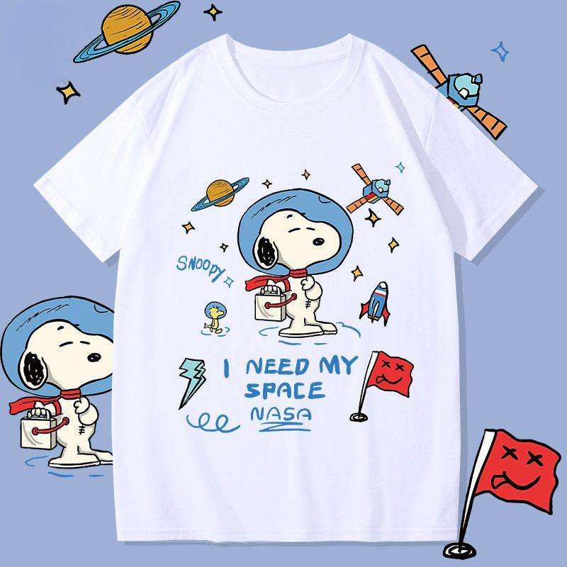 ใหม่ 🔥 ES.SHOP28 เสื้อยืดผู้หญิง แฟชั่น ผู้หญิง ลายสนู๊ปปี้น่ารัก สไตล์เกาหลี  ES89