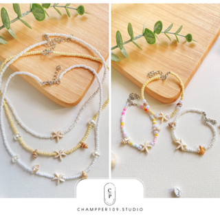 สร้อยเปลือกหอย🐚สร้อยหอยไปทะเล🌊กำไลเปลือกหอย งาน handmade สร้…