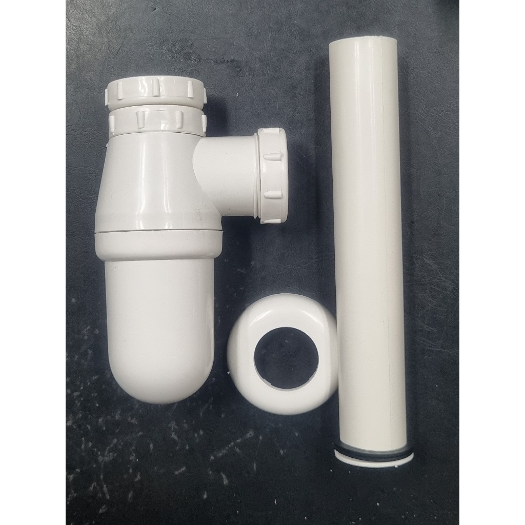 ท่อน้ำทิ้งอ่างล้างหน้า พลาสติกขาว แบบกระปุก ท่อชาร์ป 8 นิ้ว ยี่ห้อ VP