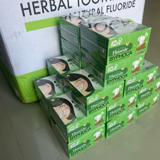 ยาสีฟันบายโภคา 20 ชิ้น สูตรสีเขียวฟลูออไรต์ แพ็คเกจใหม่แท้มีรหัส ผลิตปี 2026 หมดอายุปี 2028