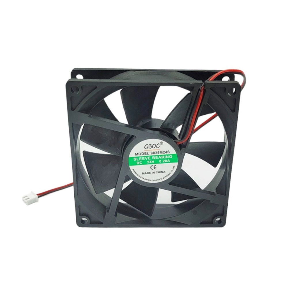 9025M24S พัดลมระบายอากาศขนาด 3.6นิ้ว 90x90x25mm. แรงดันไฟฟ้า:DC24V,กระแส:0.20A,กำลังไฟ:4.8W แถมฟรีตระแกรงเหล็ก พร้อมส่ง