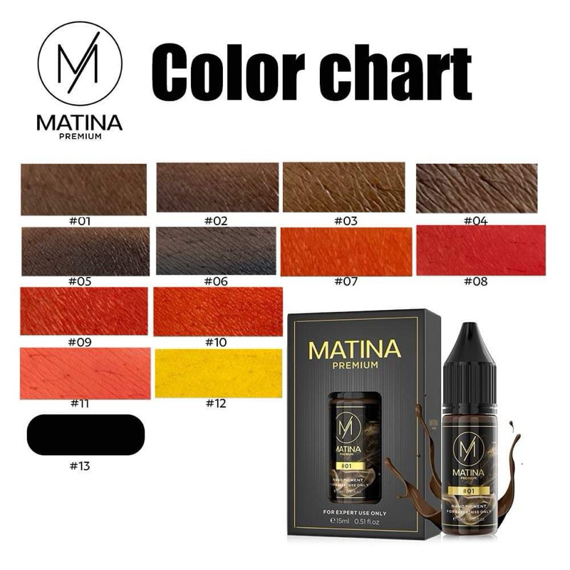 สีมาติน่า สีเชื่อน้ำ สีสักคิ้ว สักตา สักปากMATINA PREMIUM