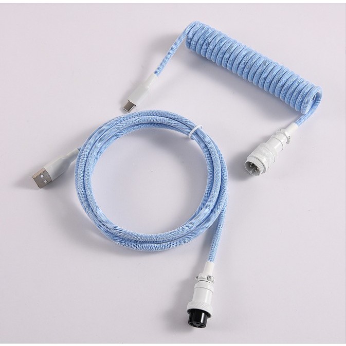 พร้อมส่ง สายคีย์บอร์ด Cable Coiled Type-C เลือกสีเองได้