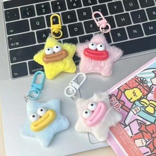 Plush Star Keyfob ไส้กรอกปาก Pentagram Pentagram จี้ของขวัญสำหรับเพื่อนสาว