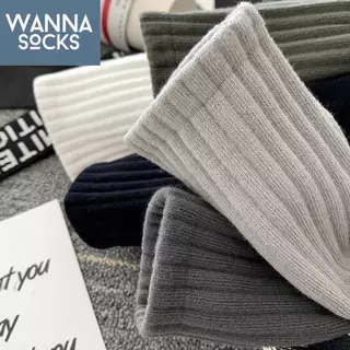 ส่งจากไทย!! ถุงเท้ากีฬา Sport Man สีพื้น ข้อกลาง ถุงเท้าสตรีท ทำจากผ้าฝ้าย A37