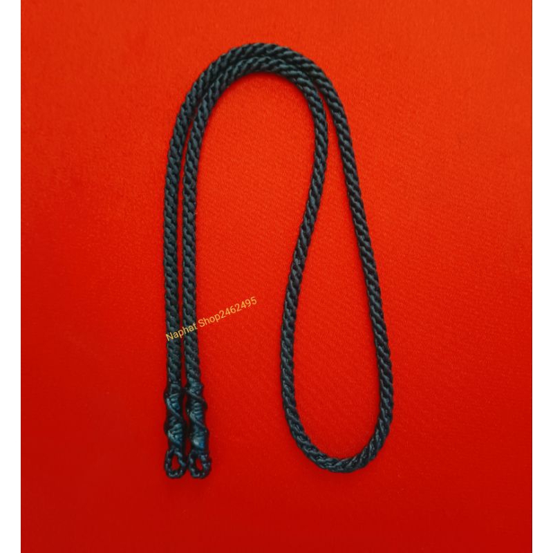 สร้อยคอเชือกเทียน(เส้นขนาด 4มิล)ถักทับลาย2ฝั่ง  งานแฮนเมด ลายถักปราณีต - รูปที่ 2