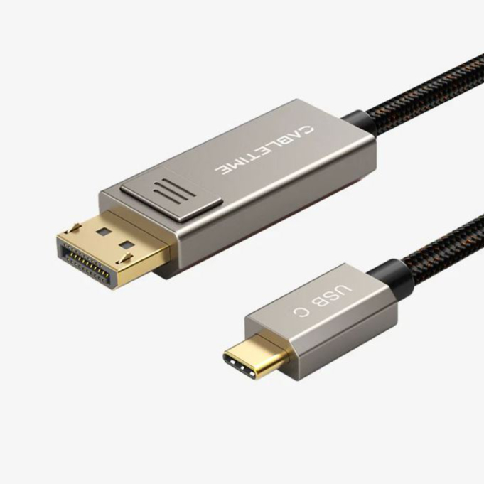 (กทม.ส่งทันที) CABLETIME Type-C to DisplayPort 1.4 สายยาว 2 เมตร รองรับความละเอียด 8K60Hz 4K144Hz CC22L