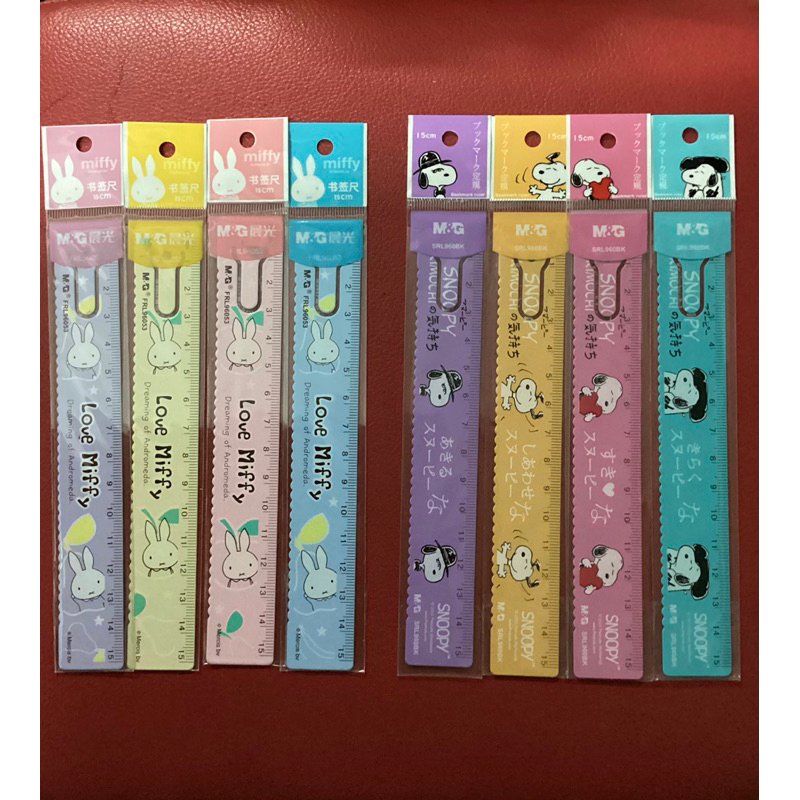 M&G ไม้บรรทัดโลหะ miffy และ snoopy ยาว 15 ซม.