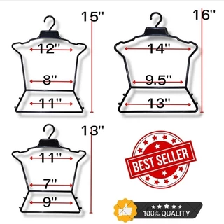 ไม้แขวนเสื้อผ้าเป็นชุด พลาสติกสีดำ ไซส์เล็ก กลาง ใหญ่ 10 นิ้ว/ 12 นิ้ว/ 14 นิ้ว(1แพ็ค 12 ชิ้น)