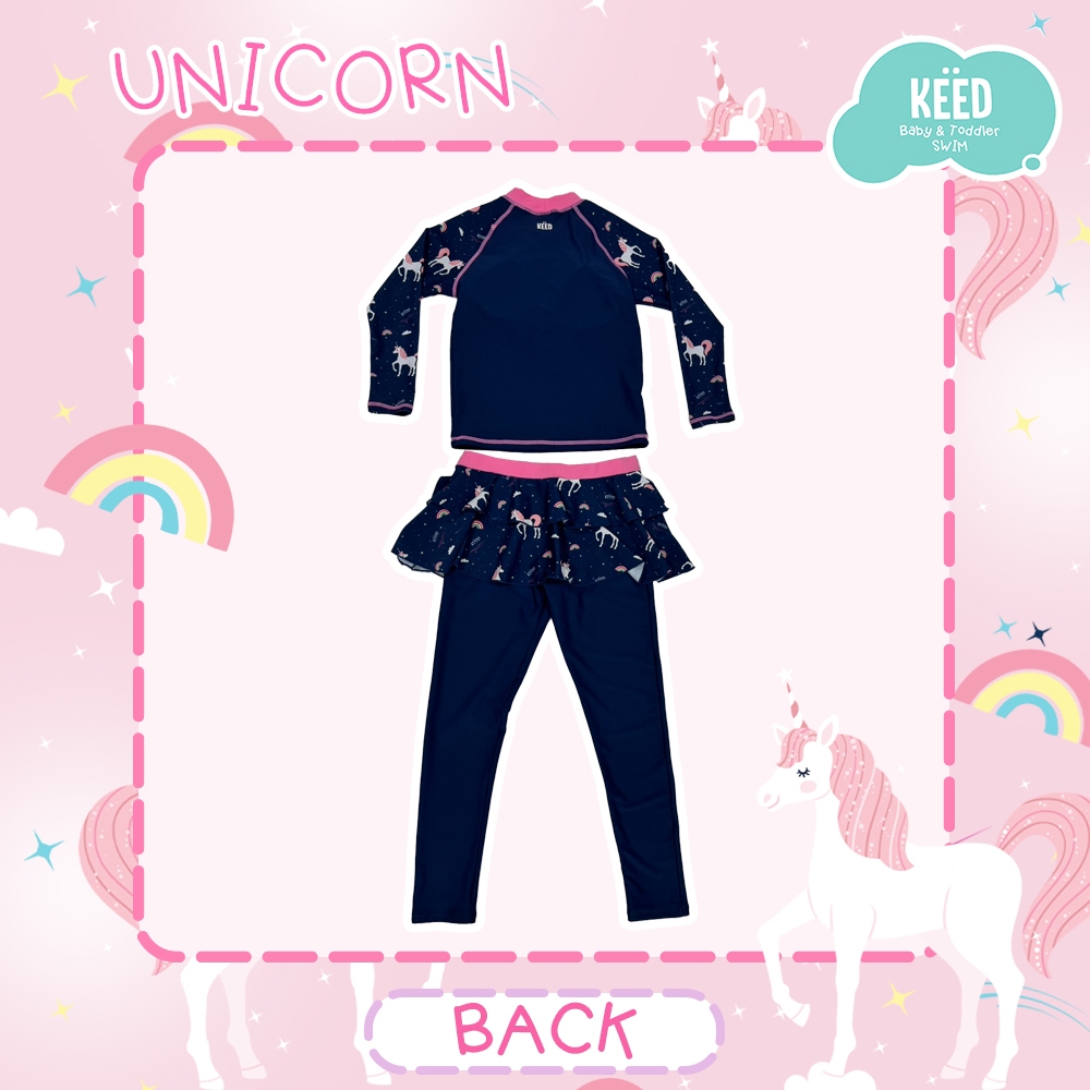 KEED طقم سباحة بنات Unicorn بأكمام طويلة — صورة 6