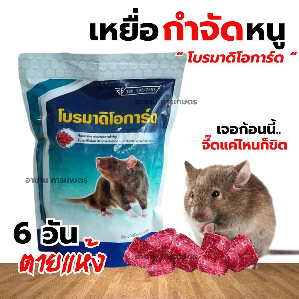 เหยื่อกำจัดหนู โบมาดิโอการ์ด (ของแท้) สูตรตายแห้ง เหยื่อกำจัดหนูในบ้าน ยากำจัดหนู ยาเบื่อหนูออกฤทธิ์ได้ยาวนาน