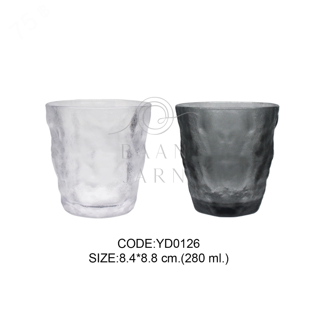 แก้วน้ำใส คาเฟ่ กาแฟ ตกไม่แตก 280 ml.  เหมือนแก้วจริง โพลีคาร์บอเนต เบียร์ เหล้า สระน้ำ สวยๆ poly glass