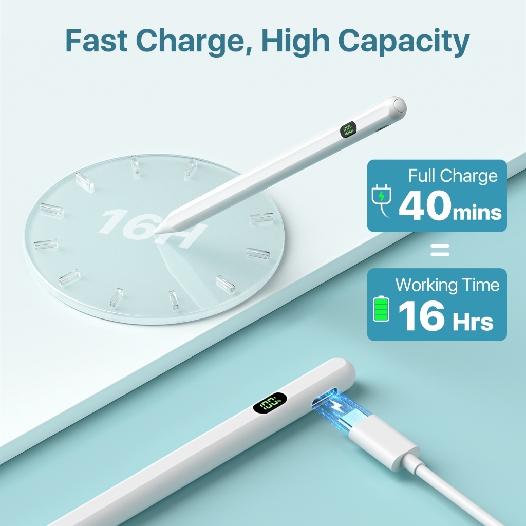 Actual 🇹🇭 ปากกาทัชสกรีน พร้อมจอแสดงผลพลังงานดิจิตอล สำหรับ for i pad gen10/9/ mini6/5 i pad Pro11/12.9 /Air5/4 - รูปที่ 7