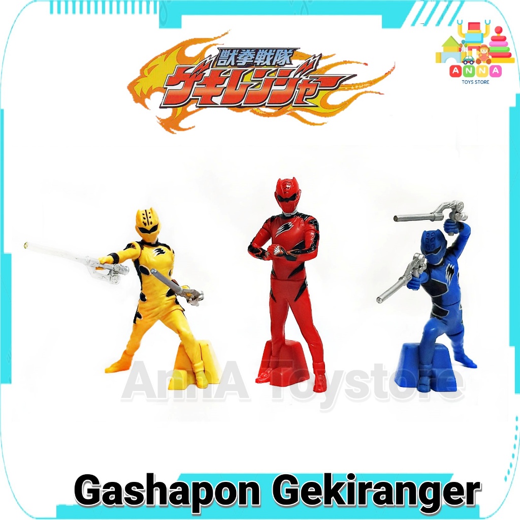 Model Gahapon Juken Sentai Gekiranger โมเดล กาชาปอง ขบวนการหมัดสรรพสัตว์ เกคิเรนเจอร์ ยกเซ็ต 3 ตัว