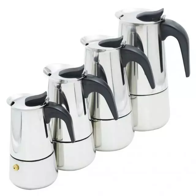 เครื่องทำกาแฟสด กาต้มกาแฟสดแบบพกพาสแตนเลส หม้อต้มกาแฟแบบแรงดัน 100ml/200ml /300ml/450ml. thumbnail 7