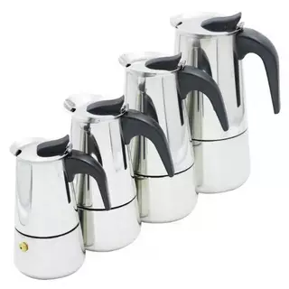 เครื่องทำกาแฟสด กาต้มกาแฟสดแบบพกพาสแตนเลส หม้อต้มกาแฟแบบแรงดัน 100ml/200ml /300ml/450ml.