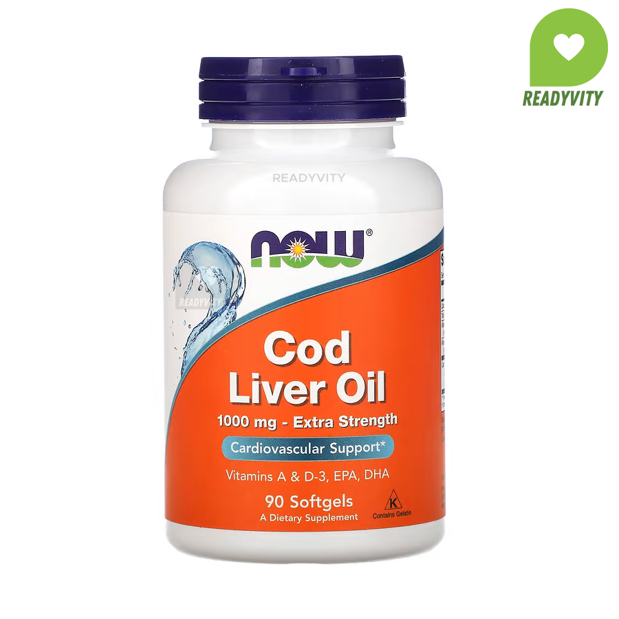 NOW Foods, Cod Liver Oil, Extra Strength, 1,000 mg, 90 Softgels