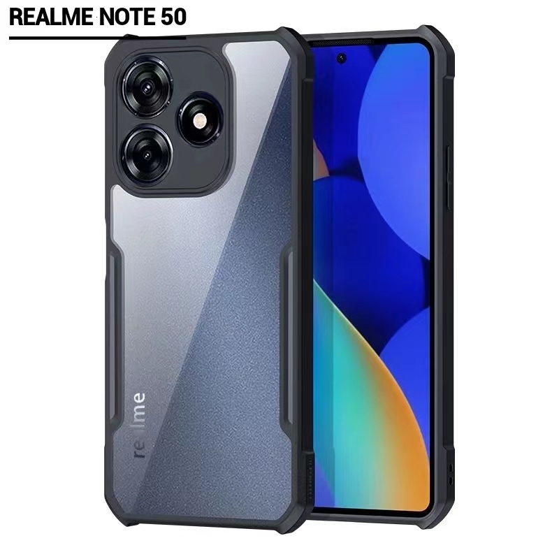 Realme Note 60/Realme C61/Realme C63 4Gตรงรุ่น(พร้อมส่งในไทย)เคสกันกระแทกขอบสีหลังใสOPPO Realme Note 50/Realme C63
