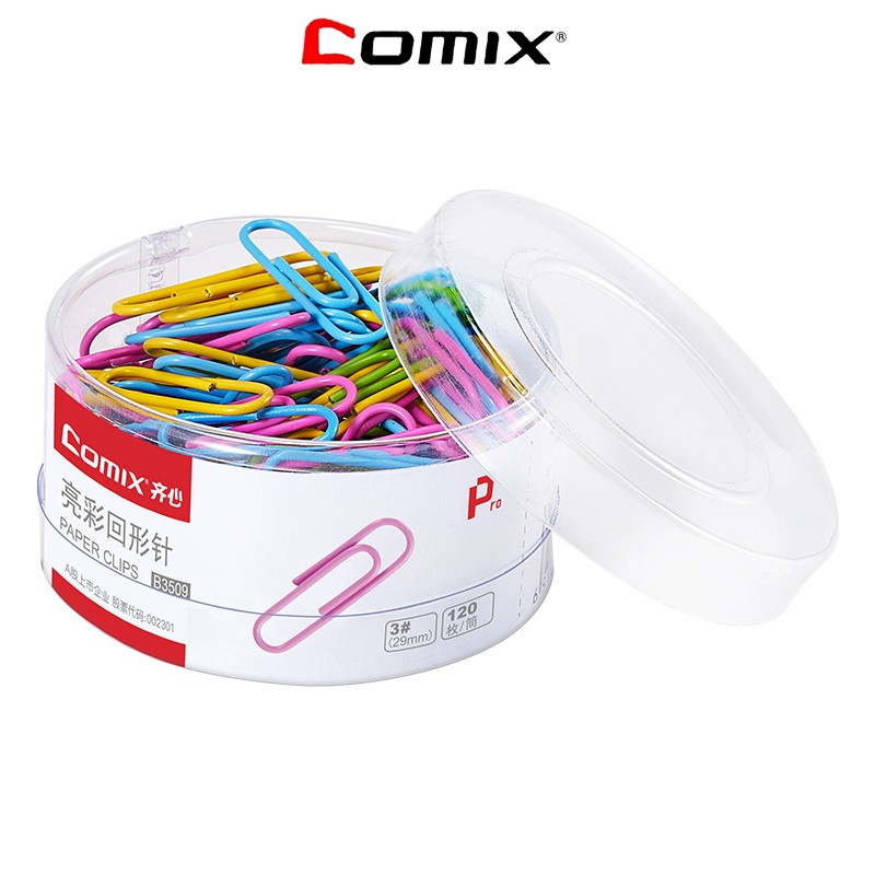 Comix B3500/B3508/B3509 คลิปหนีบกระดาษ 29mm 100/120/150ชิ้น/กล่อง