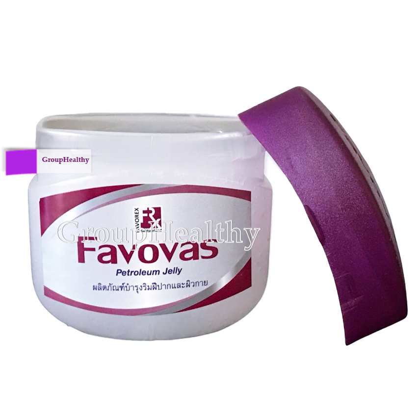 Favovas Petroleum Jelly ฟาโววาส บำรุงริมฝีปากและผิวกาย หอมกลิ่นมะลิ 50 กรัม 1 กระปุก
