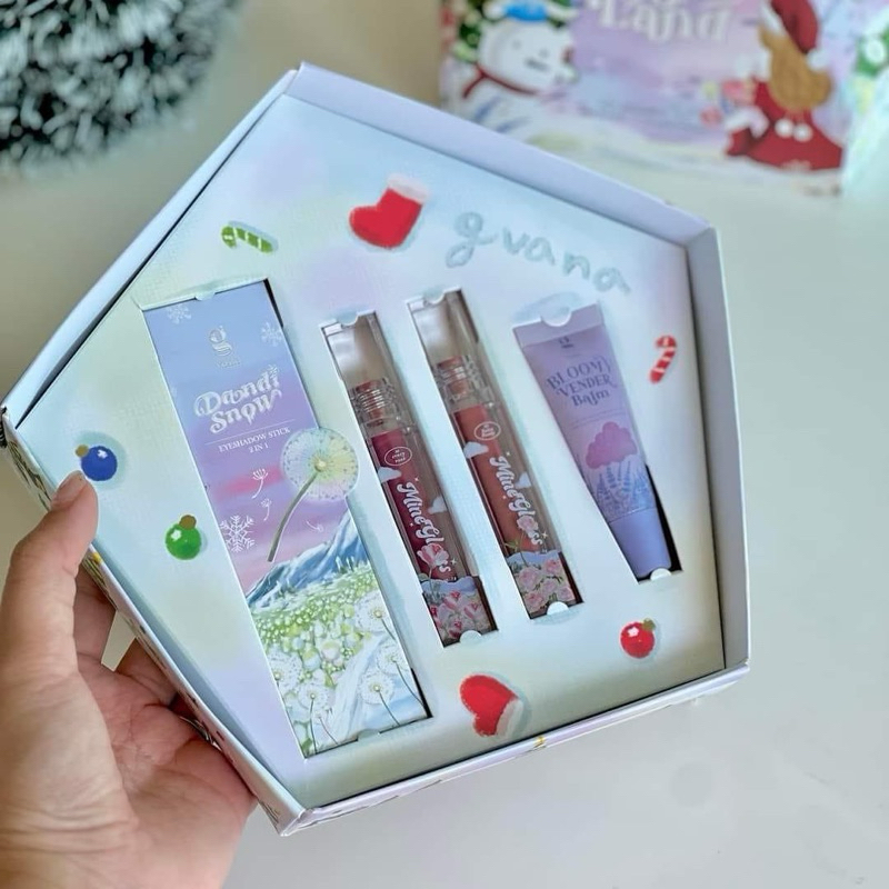 (ส่งภายใน 24 ชม) Boxset Gvana จีวาน่า Snowland Dandisnow Eyeliner Eyeshadow 2in1 (Limited Edition)