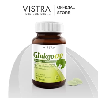 [แพ็คคู่ 2 ขวด] VISTRA Ginkgo สารสกัดจากใบแปะก๊วย120Ml. - บำรุงสมอง ช่วยเรื่องความจำ(30 เม็ด)