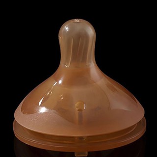 จุกนมสีชาคอกว้าง จุกยางธรรมชาติเสมือนนมแม่