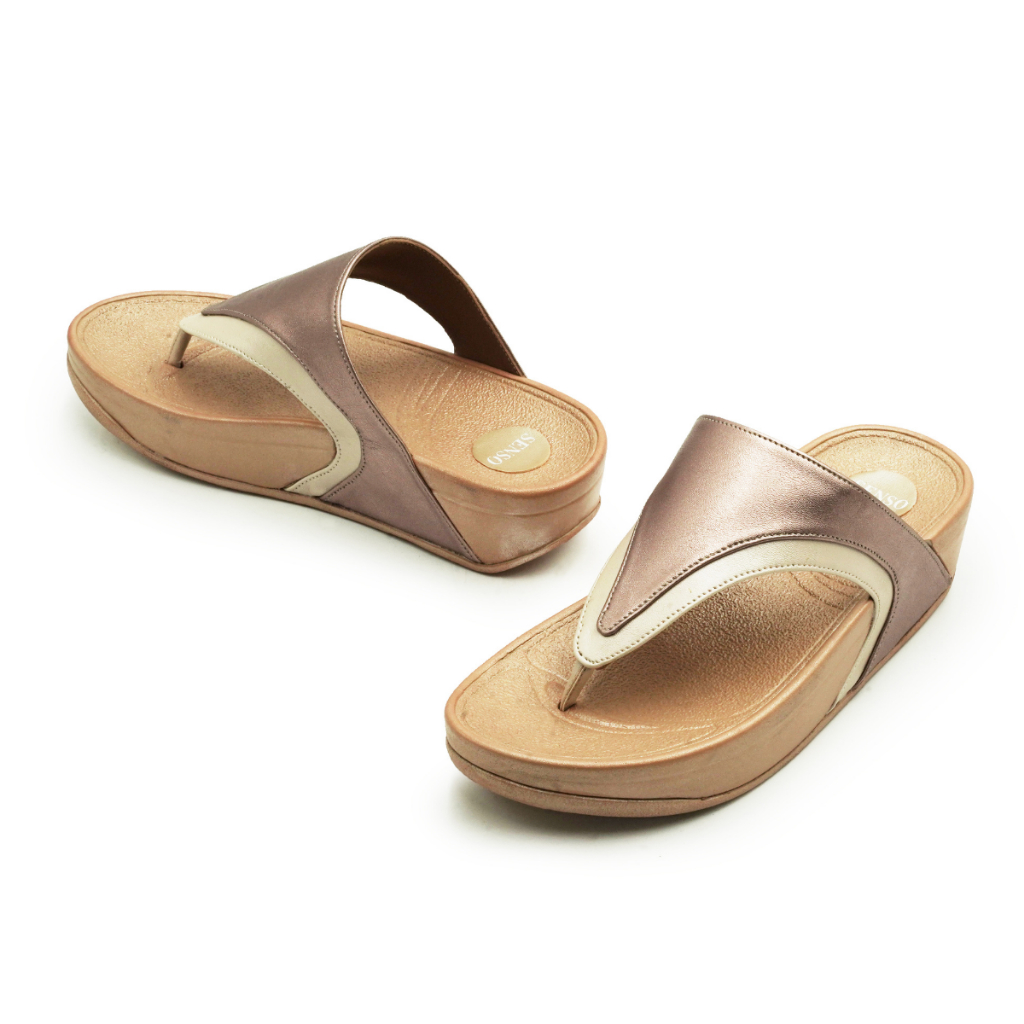 SENSO รองเท้าคอมฟอร์ทหนังPU ซับPU แบบคีบสีสลับ (COMFORT) J77406