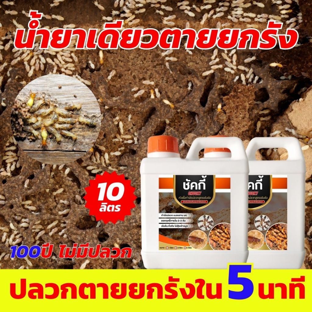 ยากำจัดปลวก ยาฆ่าปลวก เหยื่อกำจัดปลวก ขนาด 10 ลิตร แบบน้ำไม่ทิ้งสารตกค้าง ไม่ฟุ้งกระจาย กำจัดปลวกยกรัง