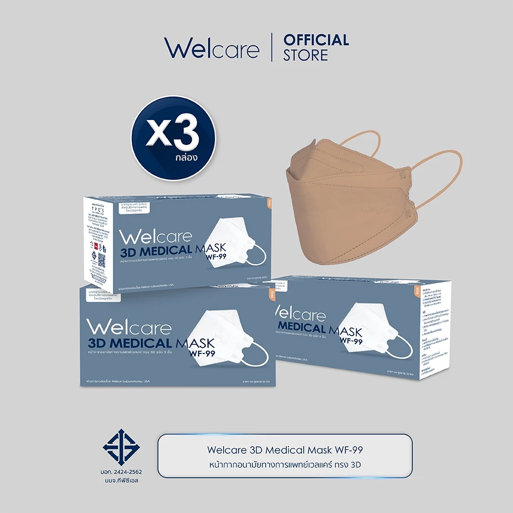 [Official] หน้ากากอนามัย Welcare 3D ทางการแพทย์ 3 ชั้น ระดับ 2 ช่วยป้องกันฝุ่น PM2.5 รุ่น WF-99 50 ชิ้น/กล่อง (3 กล่อง) thumbnail 4