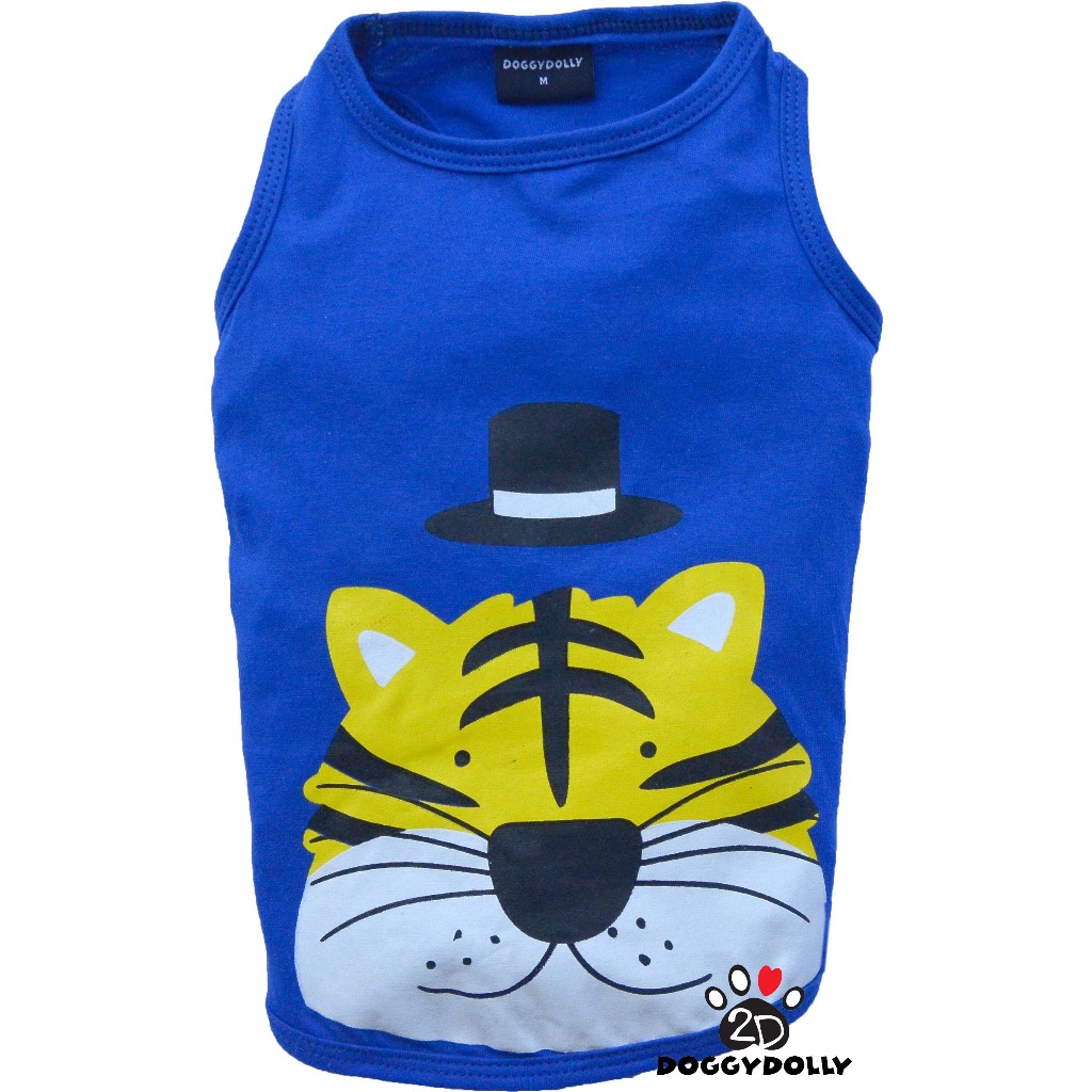 Petcloths -Doggydolly  เสื้อผ้าแฟชั่น  สัตว์เลี้ยง  หมาแมว ผ้ายืด คอกลม แขนกุด สีเหลือง ขนาดไซส์ 1-9โล T366