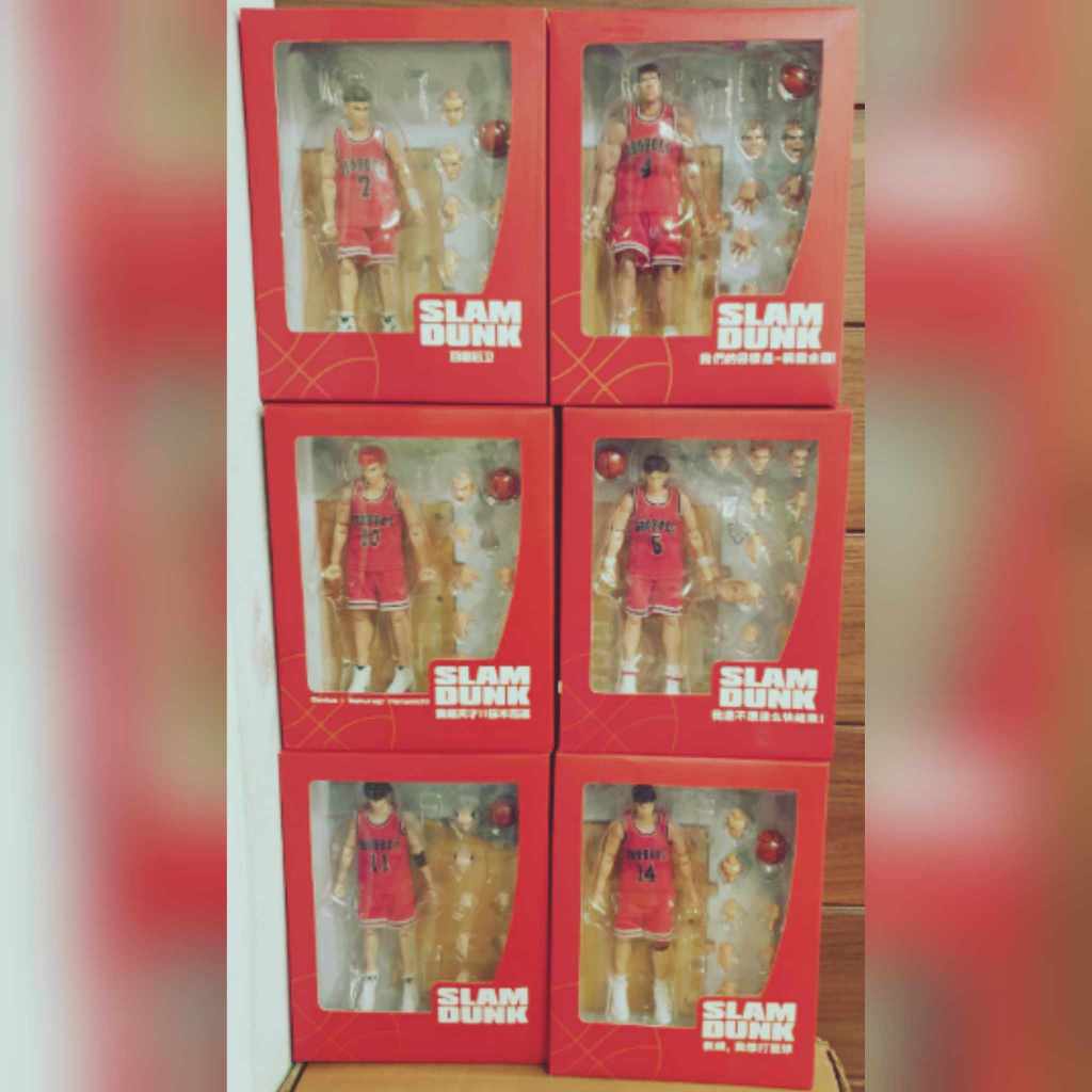 Team Slam Dunk Basketball S.H.Figures Action Figure Red เซ็ท 6 ตัว