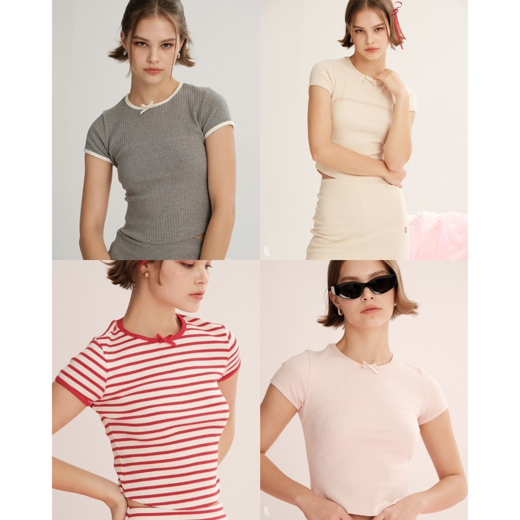 (Ready to Ship) beforesunset_studio - Boarding Tee เสื้อยืดเข้ารูป ดีเทลด้านเว้าข้าง ผ้าใส่สบาย