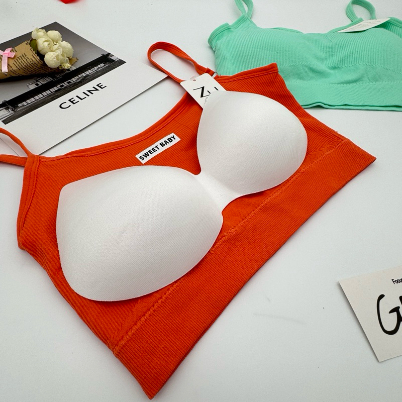 ZH.1778ชุดเซทสปอร์ตบราsweet babyงานผ้าร่อง13สี บราสปอร์ต+กางเกงขาสั้น ชุดโยคะ ชุดออกกำลังกายสำหรับผู้หญิง - รูปที่ 7