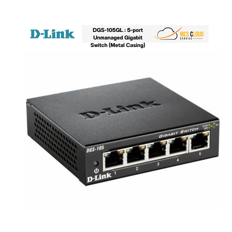 D-Link DGS-105GL : 5-port Unmanaged Gigabit Switch (Metal Casing)