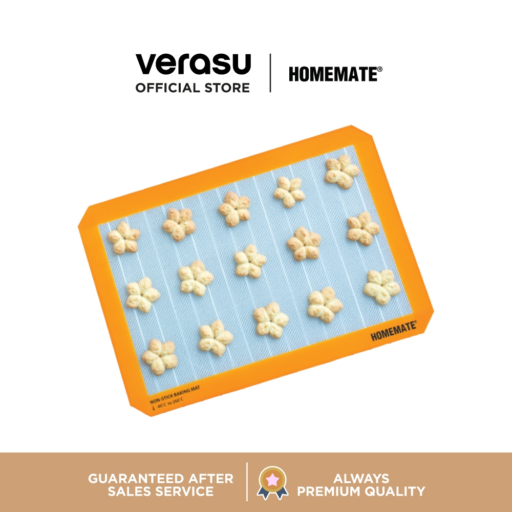HOMEMATE แผ่นอบขนมซิลิโคน 38 x 26 ซม. รุ่น HOM-12JS30-N