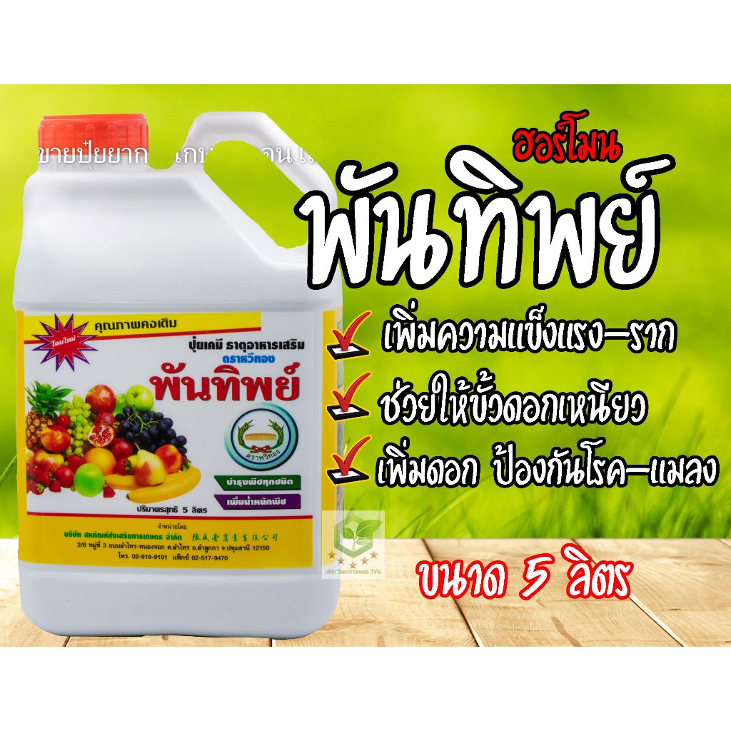 ยาพันทิพย์ ฮอร์โมนน้ำขาว ตราหวีทอง 5,000 ml. ปุ๋ยพันทิพย์ พันทิพย์