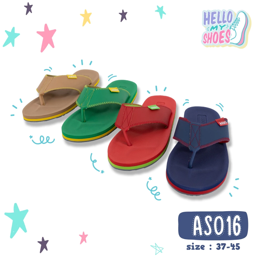 รองเท้าแตะลำลองแบบหูหนีบ พื้นยางพารากันลื่น รุ่น AS016 สินค้าตรงปก จัดส่งไว แท้100%