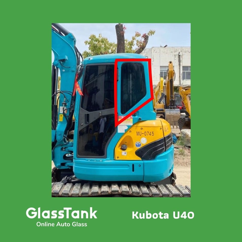 กระจกบานตายหลังซ้าย Kubota U40 กระจกแม็คโคร