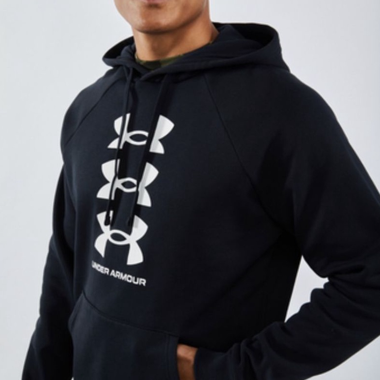 เสื้อฮู้ดแขนยาว Under Armour Men's Rival Fleece Multilogo Short Long Hoodie เสื้อฮู้ดแขนยาว UA สินค้าแท้ 100%