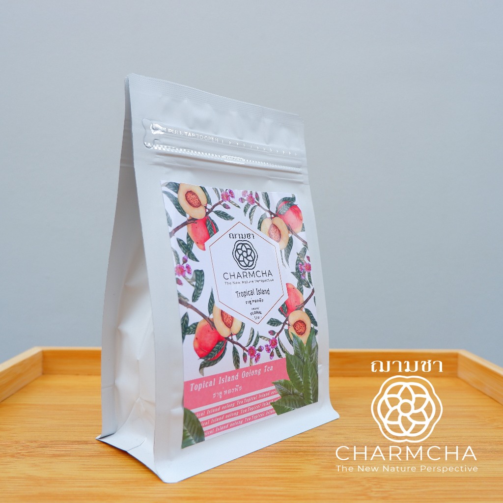 ชาอู่หลงพีช Tropical Islan ที่ยกพีชมาทั้งสวน โดยการอบหอมละมุนจากธรรมชาติ Tea Blends ชาดอกไม้ charmcha ฌามชา oolong tea - รูปที่ 3