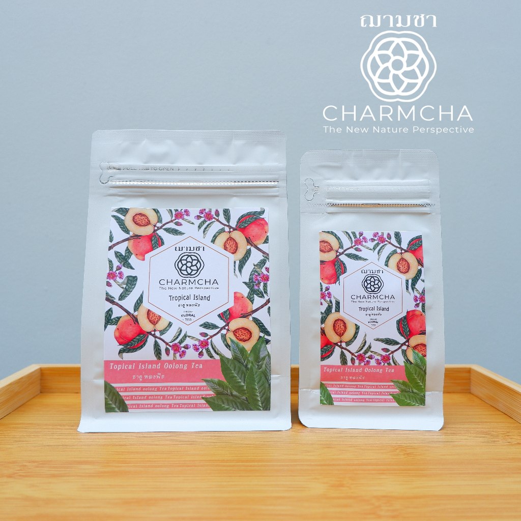 ชาอู่หลงพีช Tropical Islan ที่ยกพีชมาทั้งสวน โดยการอบหอมละมุนจากธรรมชาติ Tea Blends ชาดอกไม้ charmcha ฌามชา oolong tea - รูปที่ 5
