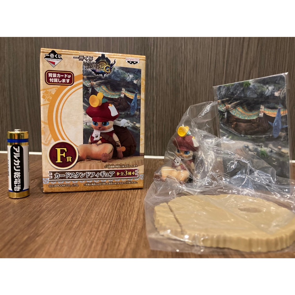 [แท้/มีกล่อง] Banpresto - Ichiban Kuji Monster Hunter 3 F-Prize Sitting Card stand Figure (แมวมอนฮัน) 🇯🇵 ลิขสิทธิ์แท้