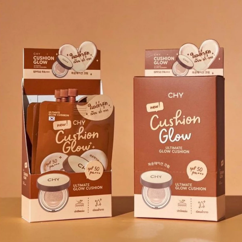 (ขายยกกล่องและแบบซอง) คุชชั่นโกลว์ CHY Cushion Glow สูตรโกลว์ หน้าฉ่ำวาว