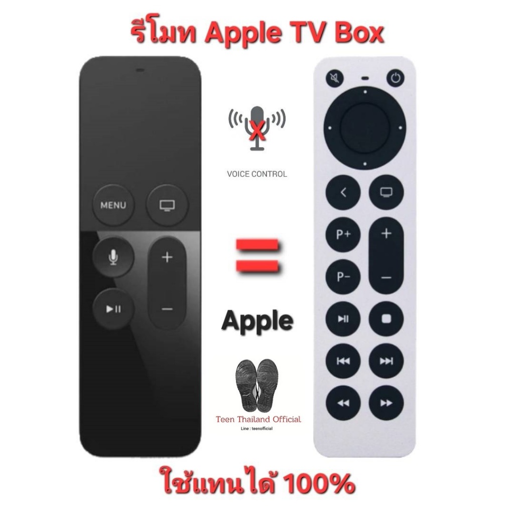 รีโมททดแทน Apple TV Box ใช้ทดแทนตัวเดิมได้ทุกรุ่น Apple 4K Apple TV gen 1,2,3 Apple TV HD ใช้ได้ 100% พร้อมส่ง